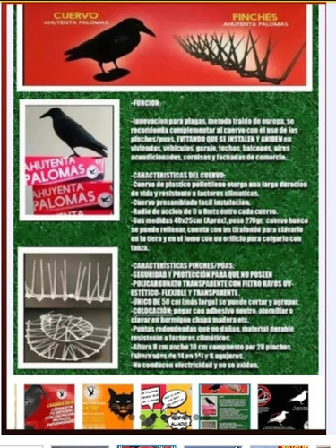 Pinches-púas Proteccion Único Raven 8 = 4 Metros  Antipaloma 0