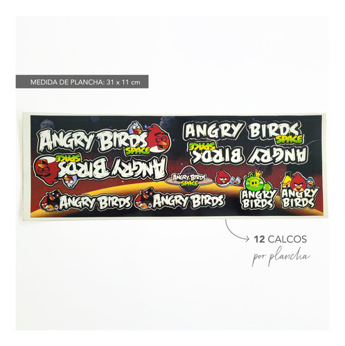 Plancha Kit De Calcomanías P/ Bicicletas Similar Angry Birds 1