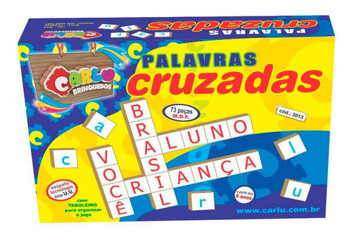 Jogo De Palavras Cruzadas 73 Peças Em Mdf Carlu 0