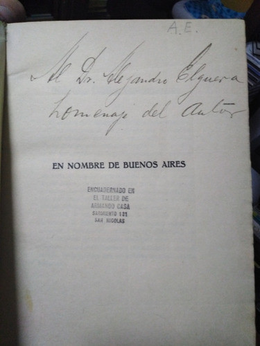 En Nombre De Buenos Aires Mariano De Vedia Y Mitre Año 1937 1
