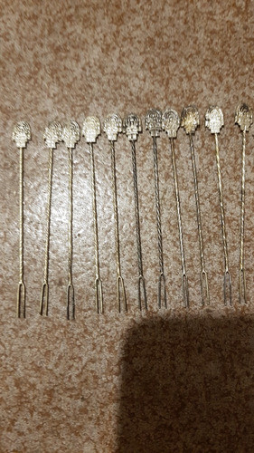 Mini Tenedores De Plata Inca Artesanal Para Picaditas 11 Pza 1