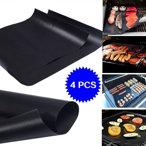 Pack 2 = 4 Pcs Esteras Barbacoa Fácil Parrilla Mat Hornear A 1
