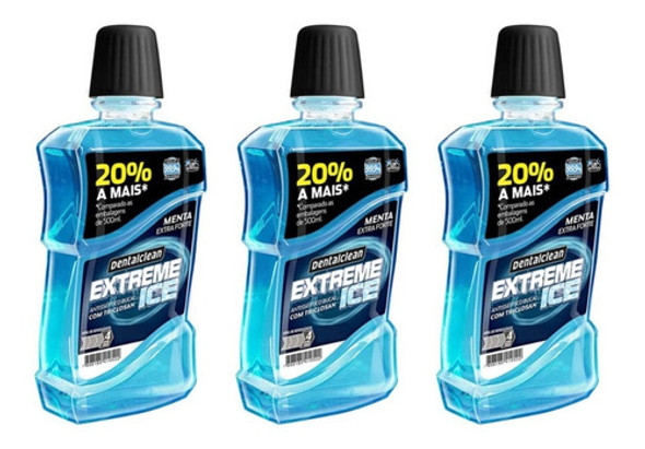 Dclean Extreme Ice Menta Enxaguante Bucal 300ml (kit C/03) 0