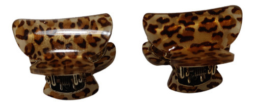Broche Pelo Mini Estampado Animal Print Para Mujer X Unidad 1