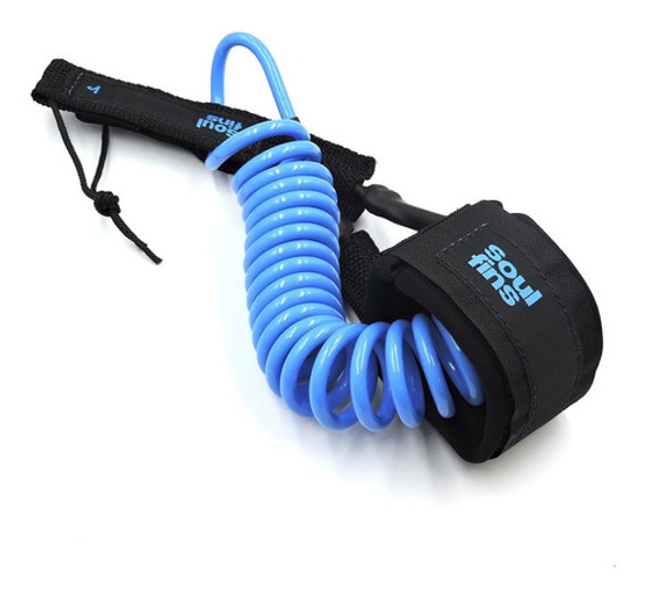 Leash Sup Espiral Azul - Duplo Girador 7mm/10' Soulfins 0