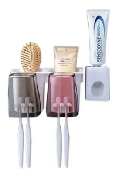 Dispensador Pasta Dental Porta Cepillo 2 Vasos J&p 0 Dispensador Pasta Dental Porta Cepillo 2 Vasos J&p 0