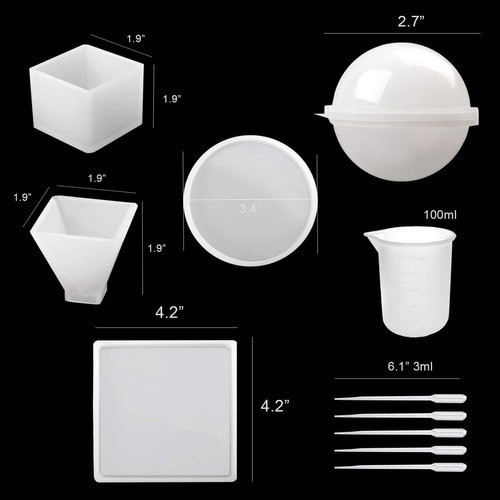 Moldes Fundição Resina Epóxi De Silicone 5 Unidades 1