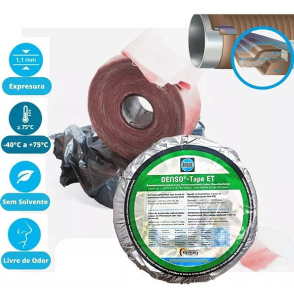 Fita Denso Tape Et 100mm X 10m Proteção Anticorrosiva Tubos 1