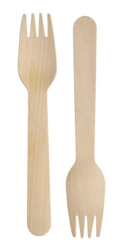 100 Garfinho De Madeira Garfo Biodegradável 14 Cm 0