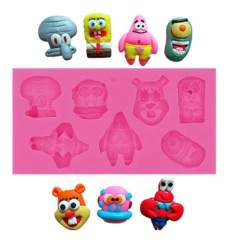 Molde De Silicone Personagens Desenho P/ Confeitaria Biscuit 0