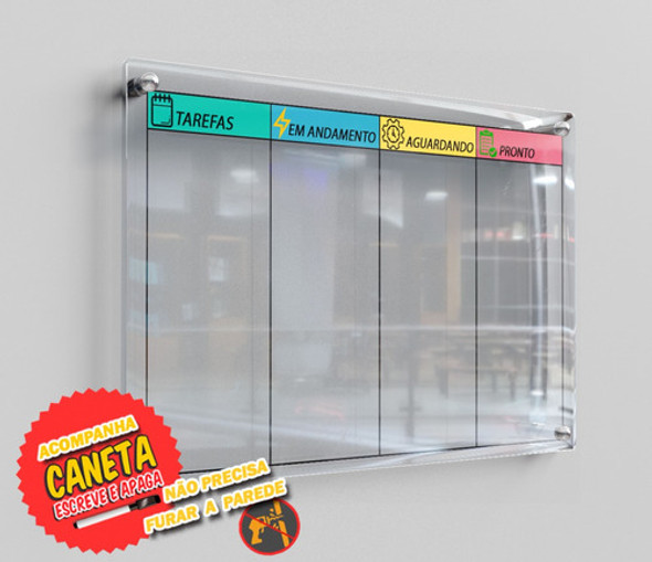 Planner Kanban Scrum Parede Lousa Planejador Office Acrilico 0