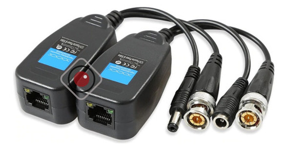 Par Balun Rj45 Utp Video Bnc Alimentacion Ahd Tvi Cvi Camara 0