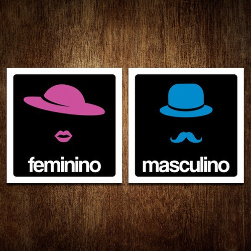 Placas Porta Banheiro Sanitário Masculino E Feminino (par) 0