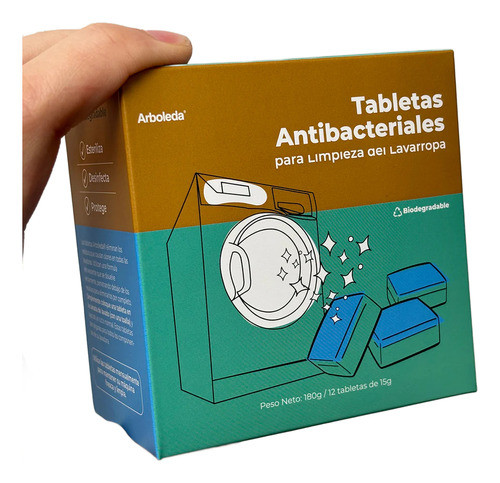 Tabletas Arboleda Antibacterial Para Limpieza Lavarropa 0