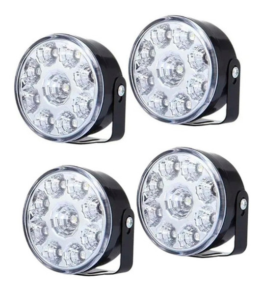 Kit 4 Faros 9 Led Luz Auxiliar Reflector Accesorio Tractor 0