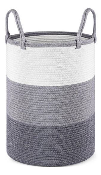 Housiney Cesta De Lavanderia De Cuerda De Algodon, Cesta Gra 0