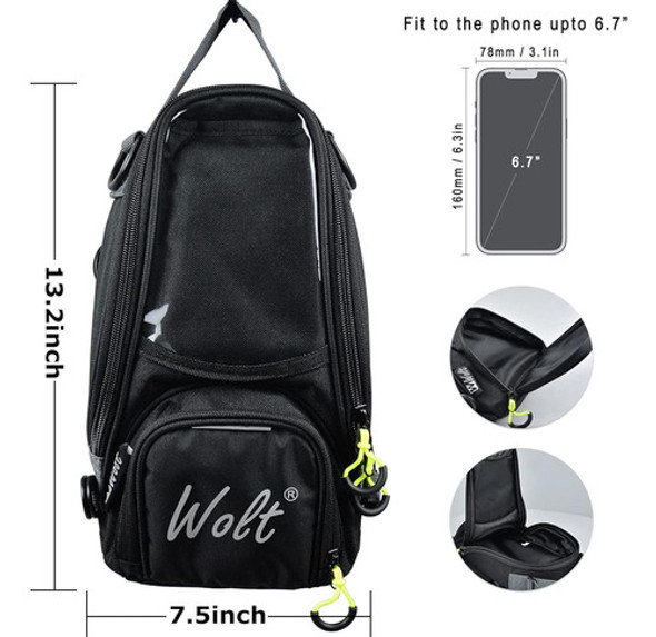 ~? Wolt Powersports Bolsa De Tanque De Motocicleta Con Cubie 1
