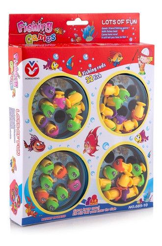 Pega Peixe Pescaria 32 Peixes Completo Brinquedo De Família 0