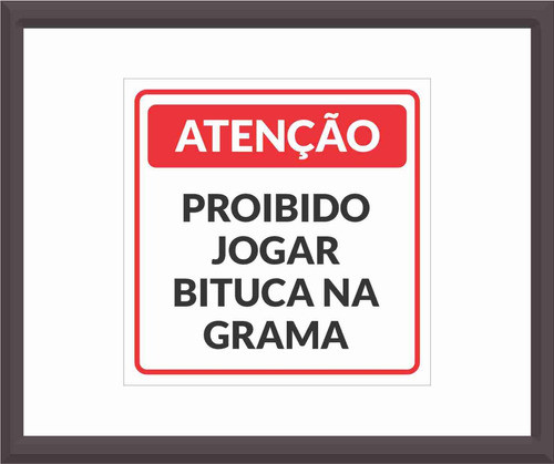 Placa Ps 2mm 30x30 - Proibido Jogar Bituca Na Grama 0