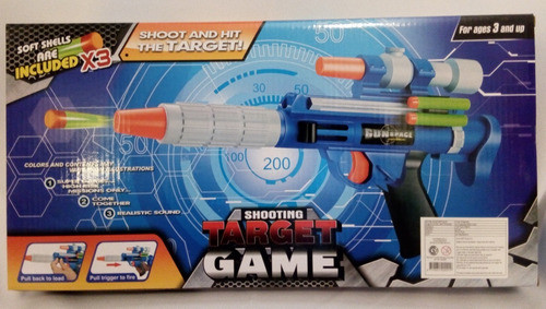 Pistola Target Game Lanza Dardos Con Latas 1