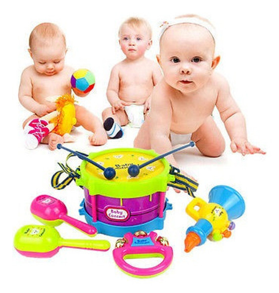 Tambor De 5 X Bebé Niño Niña Set Instrumentos Musicales Niño 1