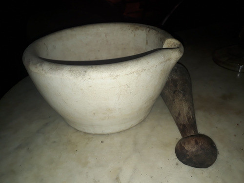 Antiguo Mortero Botica Sellado D Porcelana En Maldonadoenvio 0