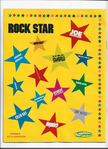 Álbum Figurinha - Rock Star - Completo - Saravan - Ano 1992 1