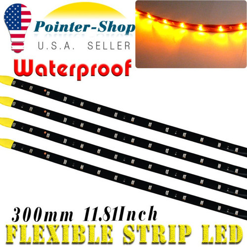 4pcs Ámbar 12  Coche Motores De Camiones 15 Smd Led Tira Fle 0