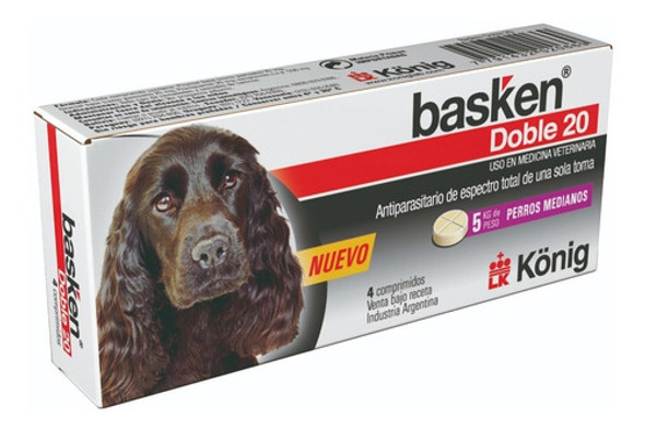 Pastilla Desparasitante Para Perro Basken 20 (4 Comp) 0 Pastilla Desparasitante Para Perro Basken 20 (4 Comp) 0
