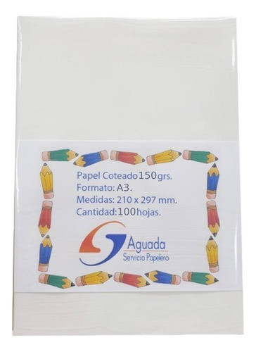 Papel Coteado Sp Glossy A3 150gr. X100h. Serviciopapelero 0