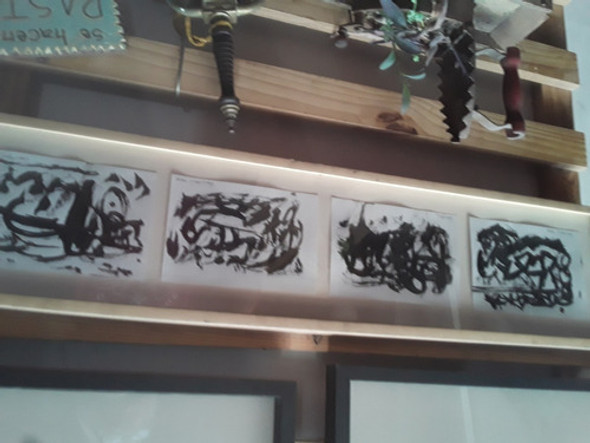 4 Tintas Sobre Papel De Raul Santana Con Marco Y Vidrio 0 4 Tintas Sobre Papel De Raul Santana Con Marco Y Vidrio 0