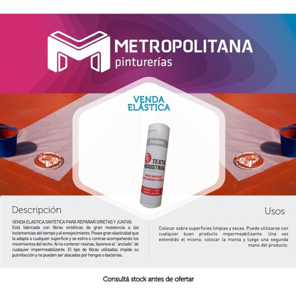 Venda Sintética Elástica Impermeabilizar Techos 20cm X 25m 1