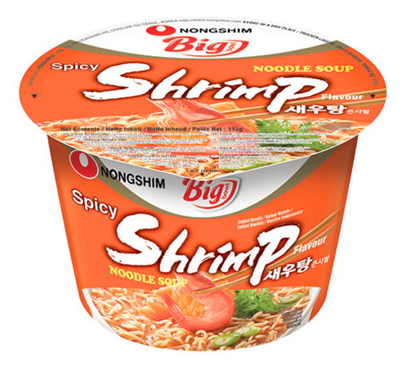 Lamen Coreano Camarão Big Bowl Shrimp Noodle Soup 115g 0