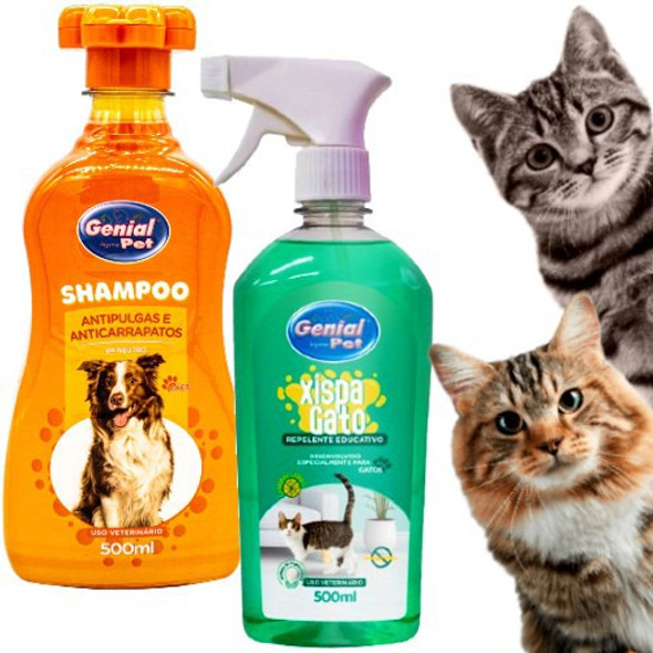 Pipi Xixi Não Pode Para Gatos + Shampoo Pulgas Gatos 0