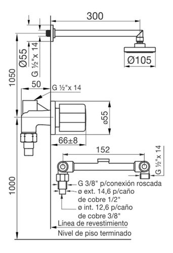 Grifería Fv Juego Para Ducha S/transferencia Allegro 0109/15 1