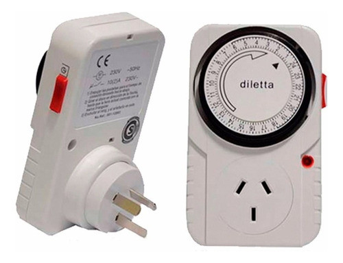 Timer Diletta Temporizador Programable Reloj Enchufable 24hr 0