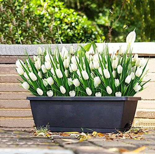 Tulipanes Artificiales X8ramos (5tallos-flores C/u) Blanco 1