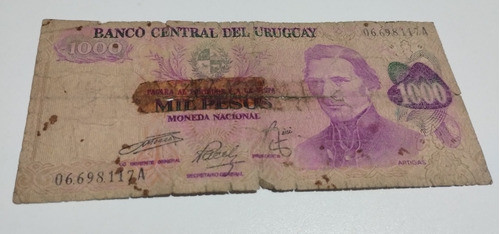 Billetes 1000$ Uruguayos- Año 1974- Serie A 0