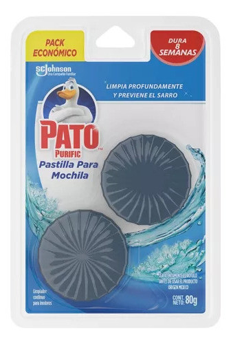Pato Bloque Azul Para Mochila Inodoro Blister Doble X 3 Unid 0