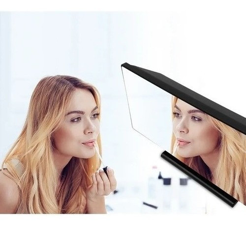 Relógio Preto  De Mesa Digital Led Verde Espelhado 1