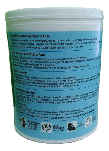 Cremar Enduido Plastico Interior/exterior Fácil Lijar 1l 1
