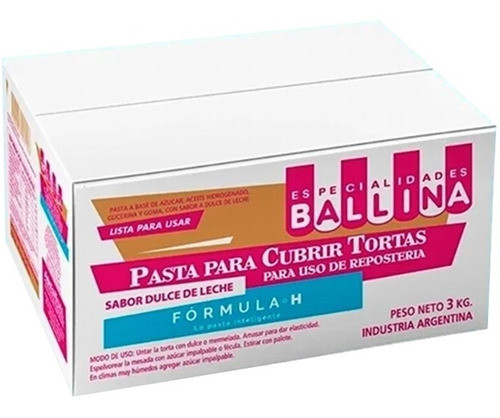 Pasta Ballina Formula H 3kg Reposteria Decoracion Tortas 0