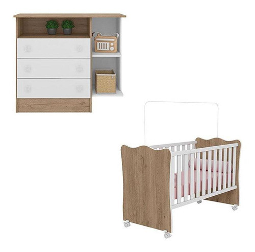 Berço Nacional 102 E Cômoda Com Nicho 104 Doce Sonho 0