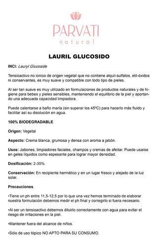 Lauril Glucosido 1 Kilo 1