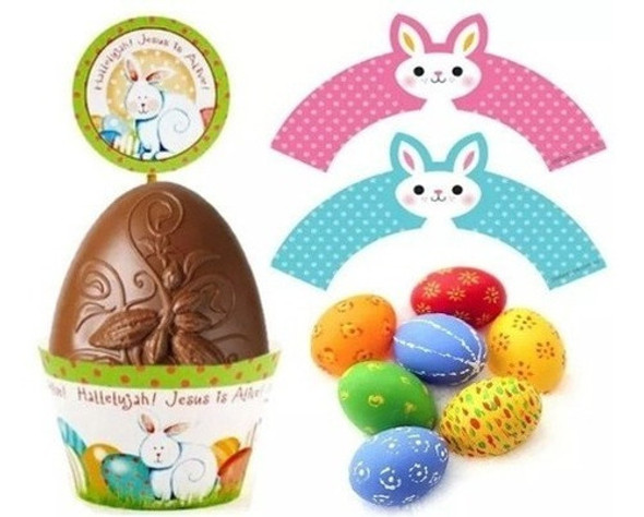 Kit Imprimible Huevos De Chocolate Decorados Wrappers Pascua 0