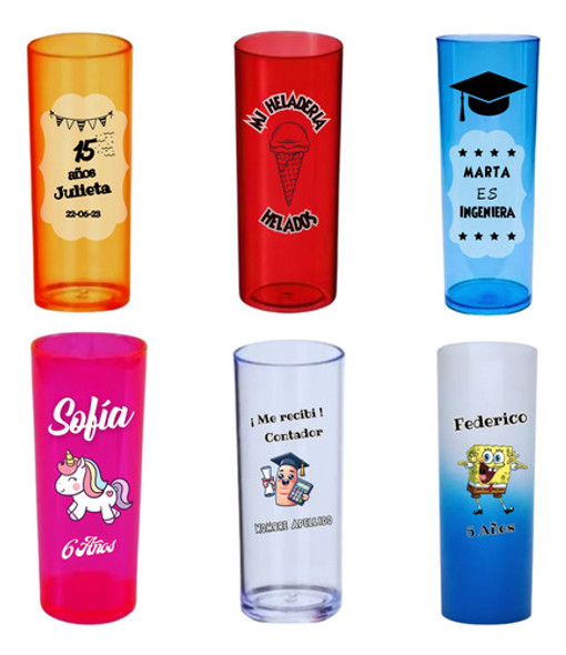 Vasos Largos Personalizados Eventos Cumpleaños Casamientos 0