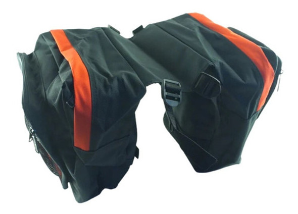 Alforja O Bolso Trasero Doble Par Bicicleta Shake Land Negro 1