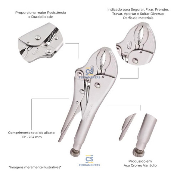Alicate De Pressão Curvo Mordente 10 Vonder 1