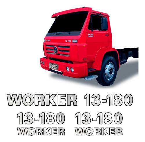 Emblemas 13-180 Worker Adesivo Volkswagen Caminhão Cromado 1