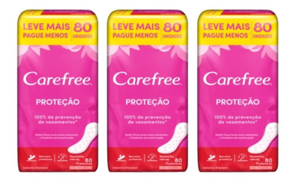 Carefree Protetor Diário C/ Perfume C/80 (kit C/03) 0 Carefree Protetor Diário C/ Perfume C/80 (kit C/03) 0